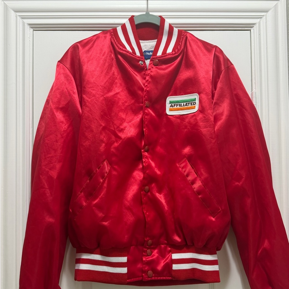 Holloway Red Bomber Jacket L | Made in USA